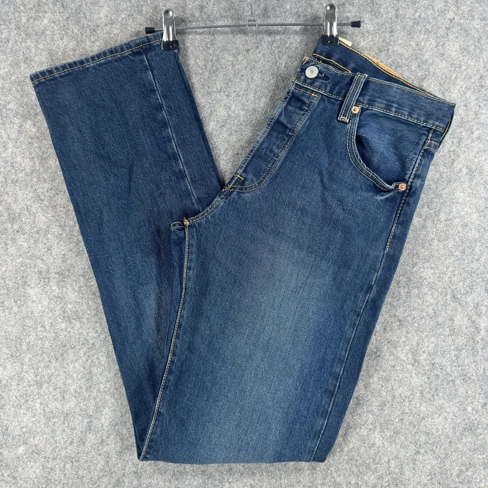 Levi's 501 Jeans Mens 30x34 Blue Medium Wash Button Fly Straight Leg